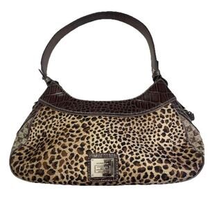 Liz Claiborne Y2K  Hobo Leppard Animal Print Purse Shoulder Bag Faux Leather